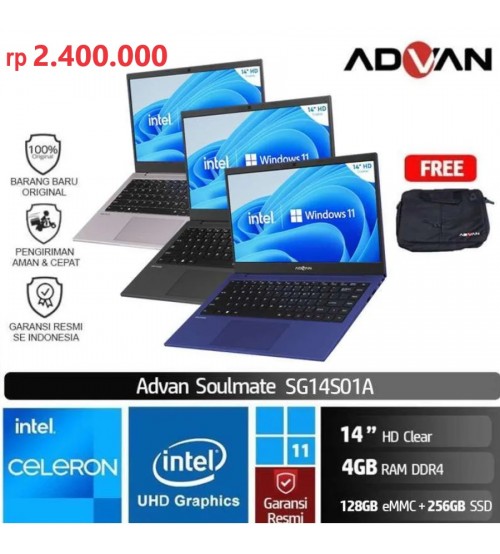 Laptop Advan  Soulmate Celeron N4020  | 4GB | 128GB | 14" | W11